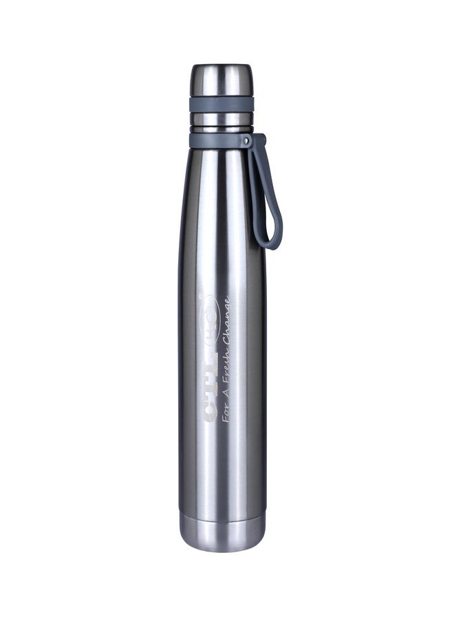 CTLH20 Slim Water Bottle| 1L Stainless Steel Bottle for School Children Office Home Fridge & Gym| Leakproof & Rustproof Design (Silver) - Image 1